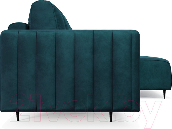 Изображение товара Диван угловой Mebel-Ars Маркфул/Флорент (бархат сине-зеленый Star Velvet 43 Black Green)