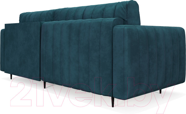 Изображение товара Диван угловой Mebel-Ars Маркфул/Флорент (бархат сине-зеленый Star Velvet 43 Black Green)