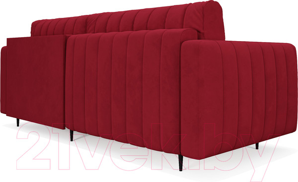 Изображение товара Диван угловой Mebel-Ars Маркфул/Флорент (кордрой красный)