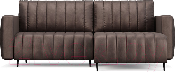 Изображение товара Диван угловой Mebel-Ars Маркфул/Флорент (бархат серо-шоколадный Star Velvet 60 Coffee)