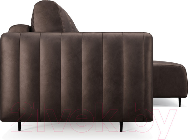 Изображение товара Диван угловой Mebel-Ars Маркфул/Флорент (бархат серо-шоколадный Star Velvet 60 Coffee)