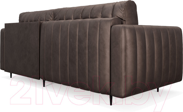 Изображение товара Диван угловой Mebel-Ars Маркфул/Флорент (бархат серо-шоколадный Star Velvet 60 Coffee)