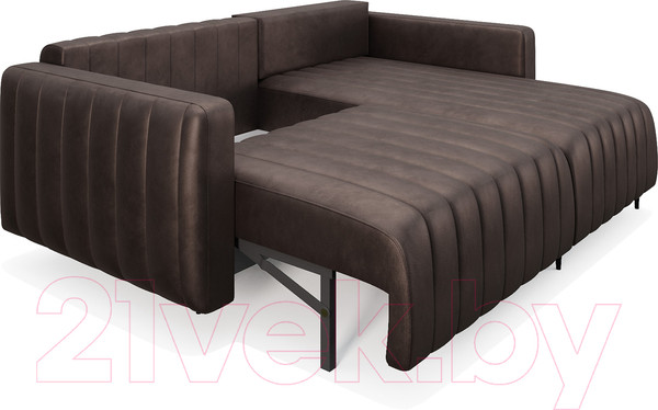 Изображение товара Диван угловой Mebel-Ars Маркфул/Флорент (бархат серо-шоколадный Star Velvet 60 Coffee)