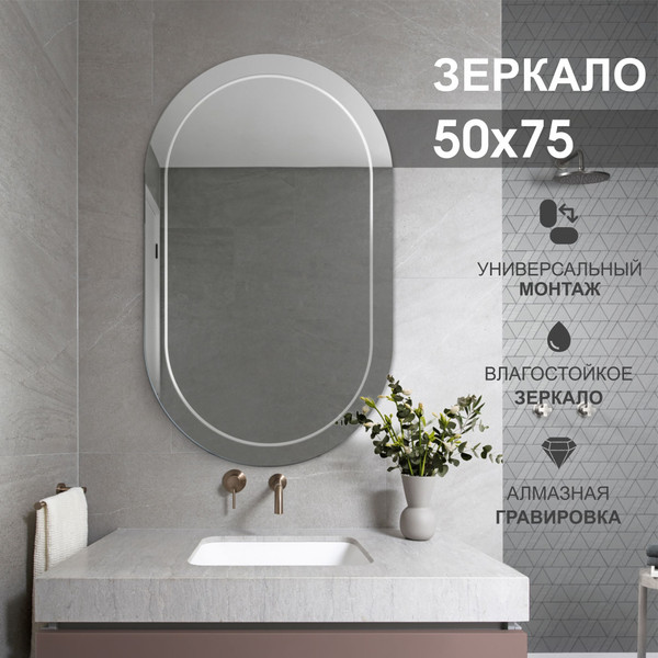 Изображение товара Зеркало Алмаз-Люкс Г-057 (75x50см)