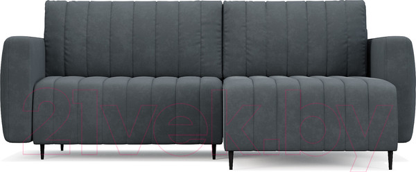 Изображение товара Диван угловой Mebel-Ars Маркфул/Флорент (велюр серо-синий НВ-178 26)