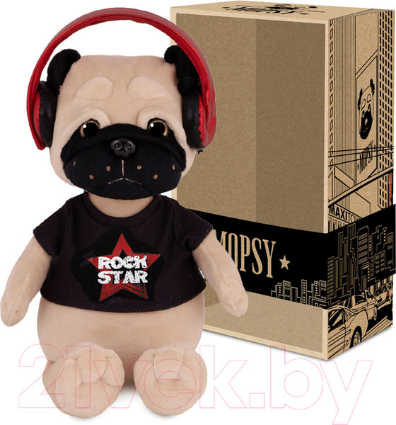 Изображение товара Мягкая игрушка Mopsy Рокер в футболке с наушниками / MT-MRT-M007-20