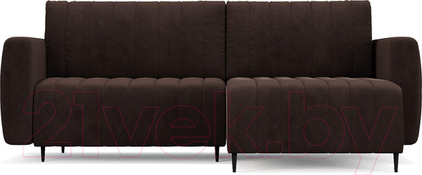 Изображение товара Диван угловой Mebel-Ars Маркфул/Флорент (велюр молочный шоколад НВ-178 13)