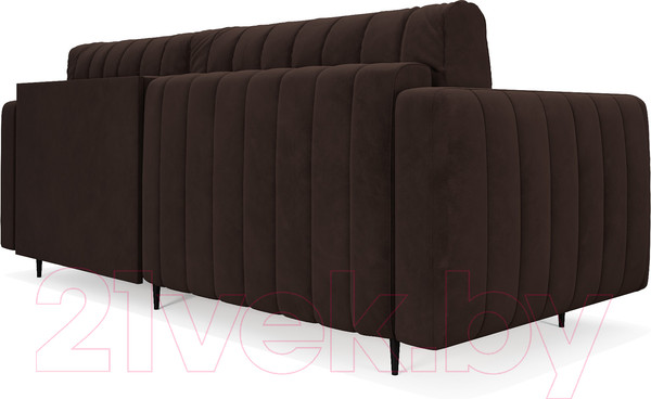 Изображение товара Диван угловой Mebel-Ars Маркфул/Флорент (велюр молочный шоколад НВ-178 13)