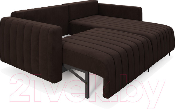 Изображение товара Диван угловой Mebel-Ars Маркфул/Флорент (велюр молочный шоколад НВ-178 13)