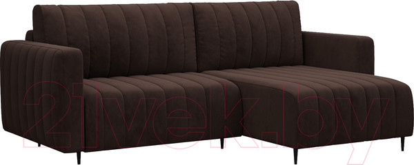 Изображение товара Диван угловой Mebel-Ars Маркфул/Флорент (велюр молочный шоколад НВ-178 13)