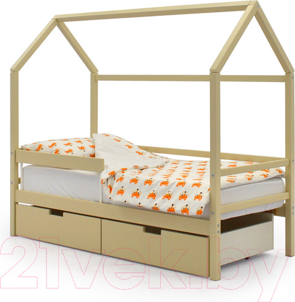 Изображение товара Стилизованная кровать детская Бельмарко Svogen Домик / 678 (бежевый)
