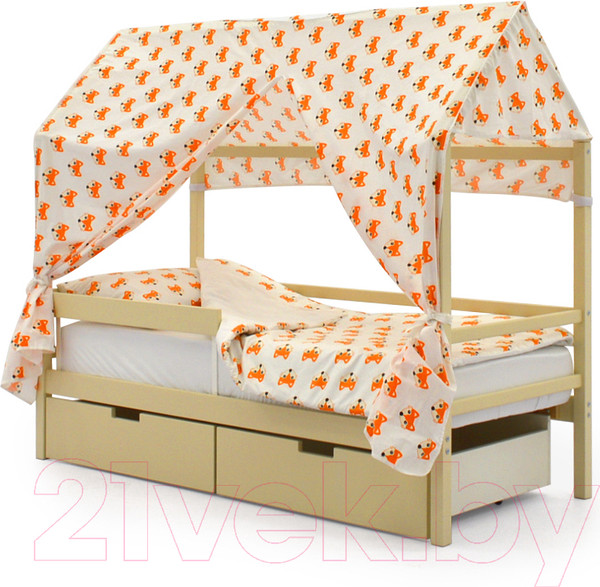 Изображение товара Стилизованная кровать детская Бельмарко Svogen Домик / 678 (бежевый)