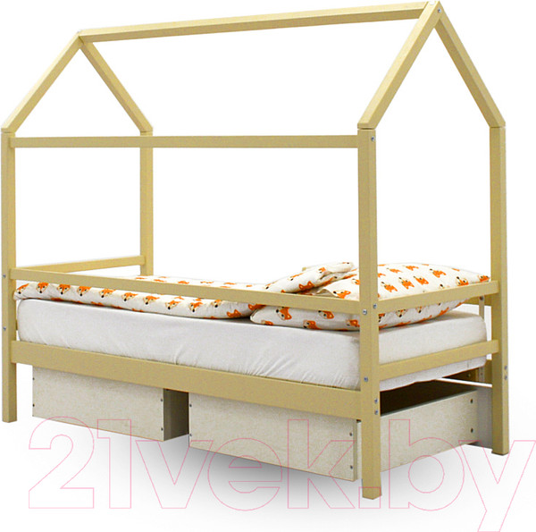 Изображение товара Стилизованная кровать детская Бельмарко Svogen Домик / 678 (бежевый)