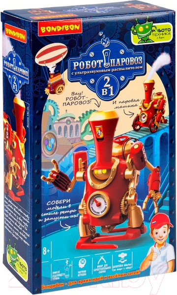 Изображение товара Научная игра Bondibon Робототехника Робот-паровоз 2 в 1 / ВВ6005