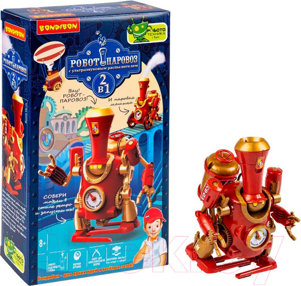 Изображение товара Научная игра Bondibon Робототехника Робот-паровоз 2 в 1 / ВВ6005