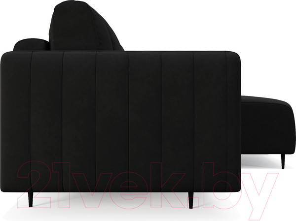 Изображение товара Диван угловой Mebel-Ars Маркфул/Флорент (велюр черный НВ-178 17)