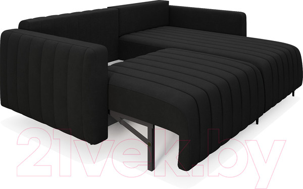 Изображение товара Диван угловой Mebel-Ars Маркфул/Флорент (велюр черный НВ-178 17)