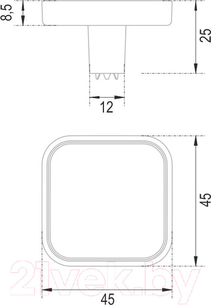Изображение товара Ручка для мебели Boyard Cubo Basico RC524RCHMP.1/W