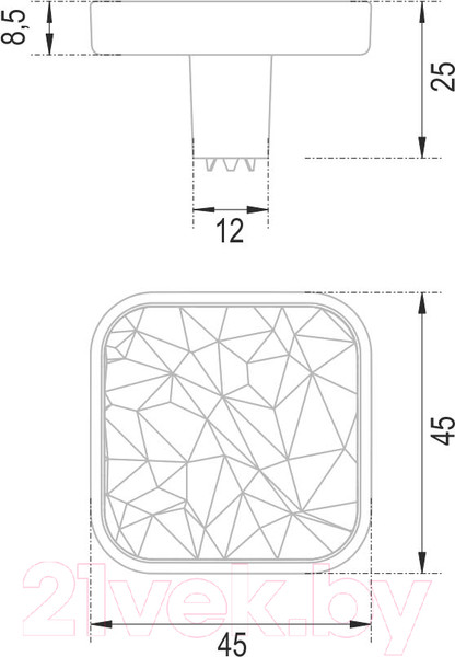 Изображение товара Ручка для мебели Boyard Cubo Factura RC526GR.1/W