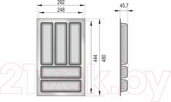 Изображение товара Органайзер для столовых приборов Boyard PC14/W/292x480