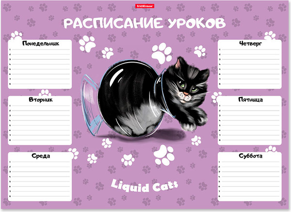 Изображение товара Расписание уроков Erich Krause Жидкие коты / 58299