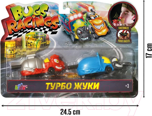 Изображение товара Набор игрушечных автомобилей Bugs Racings Гонка жуков / K02BR006-1 (красный/синий)