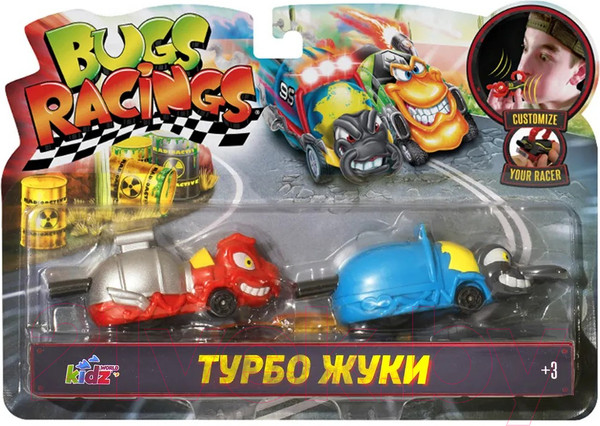 Изображение товара Набор игрушечных автомобилей Bugs Racings Гонка жуков / K02BR006-1 (красный/синий)