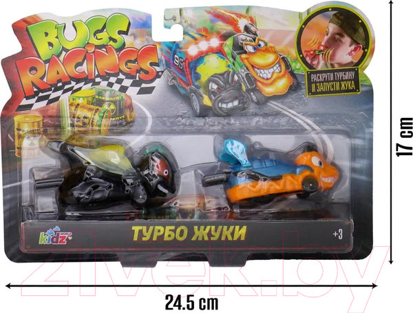 Изображение товара Набор игрушечных автомобилей Bugs Racings Гонка жуков / K02BR006-3 (черный/оранжевый)