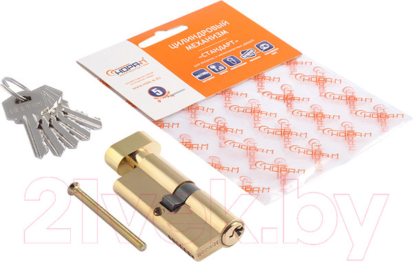 Изображение товара Цилиндровый механизм замка Нора-М ЛУВ-60 30/30 (золото)