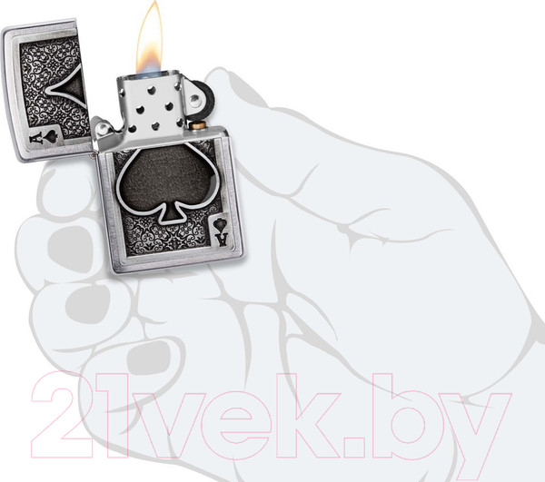 Изображение товара Зажигалка Zippo Ace Of Spades / 49637 (серебристый)