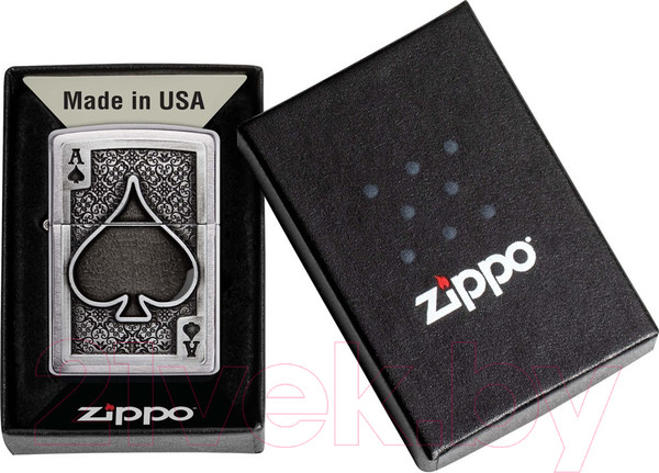 Изображение товара Зажигалка Zippo Ace Of Spades / 49637 (серебристый)