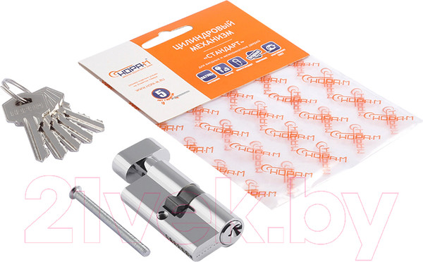 Изображение товара Цилиндровый механизм замка Нора-М ЛУВ-60 30/30 (хром)