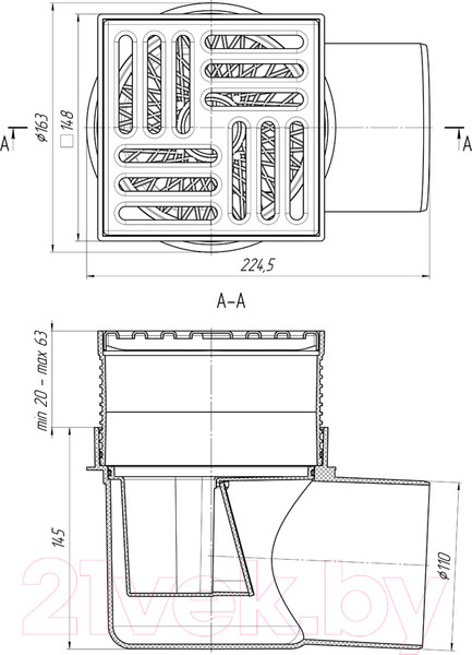 Изображение товара Трап для душа Ани Пласт ТQ1612