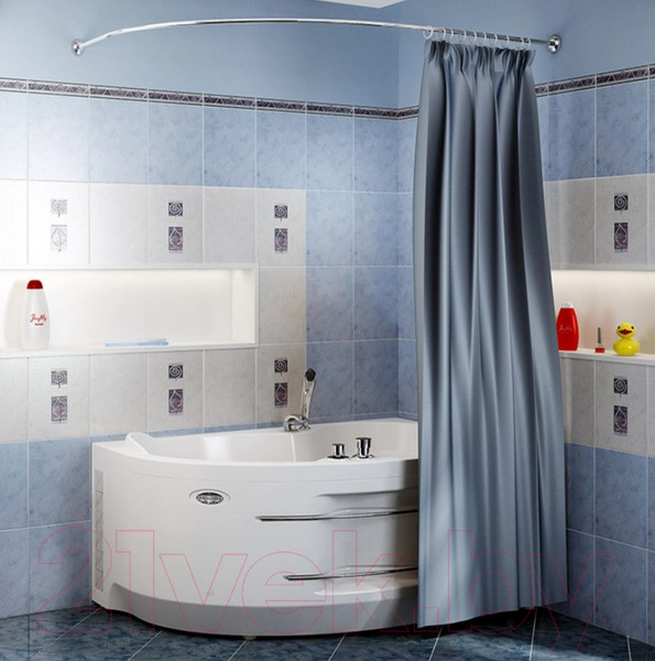 Изображение товара Карниз для ванны No Brand 1.10x1.70 Парус (хром, цельнометаллический)