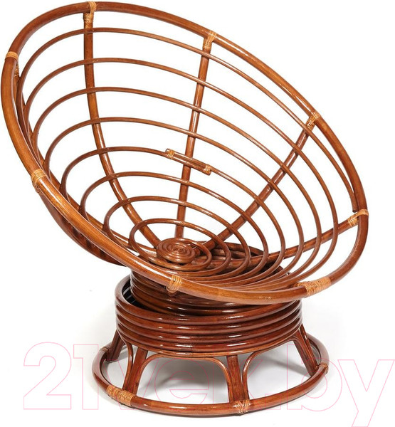 Изображение товара Кресло-качалка Tetchair Papasan W 23/01 B с подушкой (орех/флок олива)