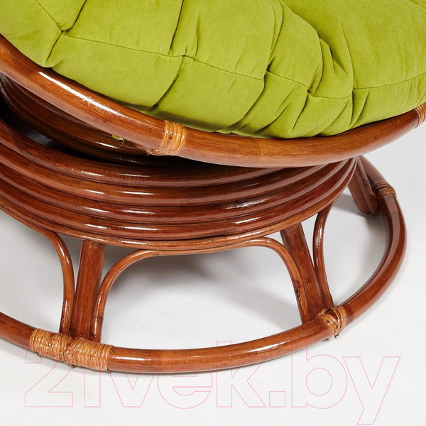 Изображение товара Кресло-качалка Tetchair Papasan W 23/01 B с подушкой (орех/флок олива)
