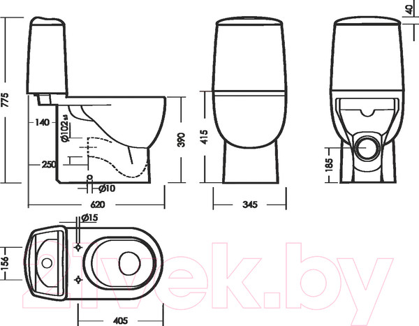 Изображение товара Унитаз напольный Sanita Luxe Best Comfort WC.CC/Best/2-DM/WHT.G/S1