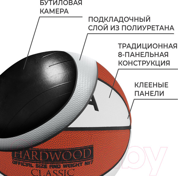 Изображение товара Баскетбольный мяч Minsa Hardwood Classic / 9292133 (размер 7)