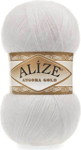 Изображение товара Пряжа для вязания Alize Angora Gold 20% шерсть, 80% акрил 55 / 1227529 (550м, белый)