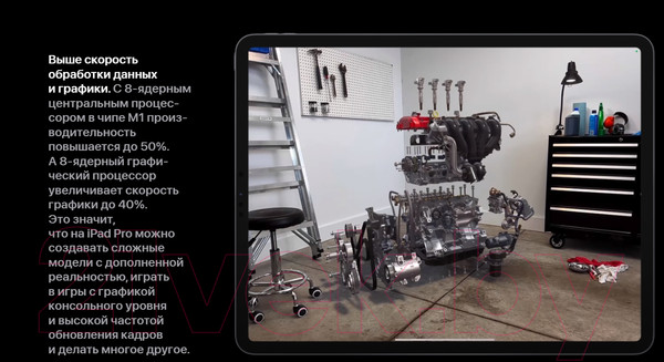 Изображение товара Планшет Apple iPad Pro 11 128GB Wi-Fi A2759 / MNXD3 (серый космос)