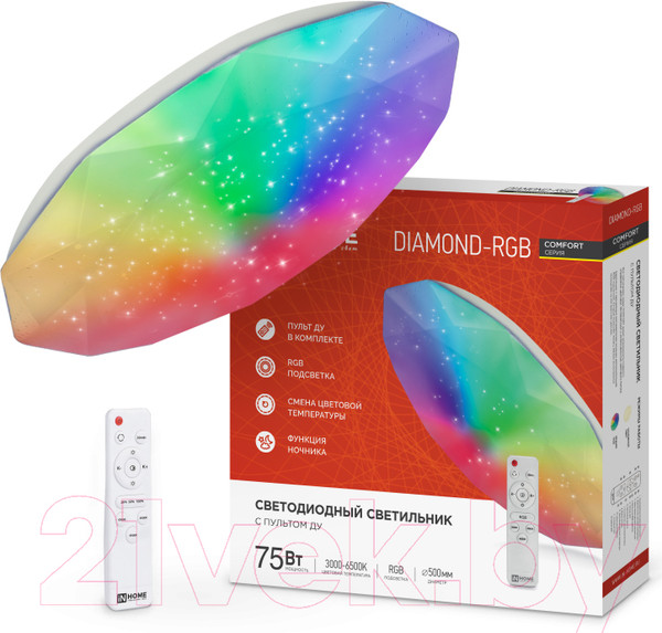 Изображение товара Потолочный светильник INhome Comfort Diamond / 4690612044583 (с пультом)