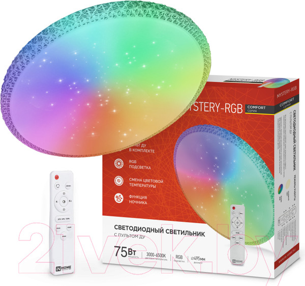 Изображение товара Потолочный светильник INhome Comfort Mystery-RGB / 4690612044637 (с пультом)