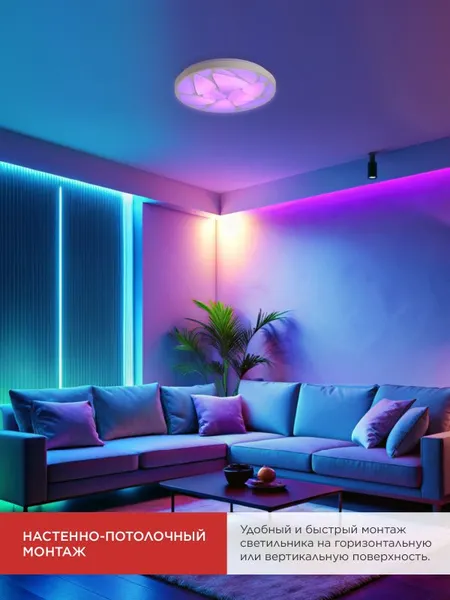 Изображение товара Потолочный светильник INhome Comfort Shell-RGB / 4690612044651 (с пультом)