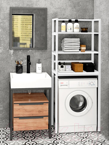 Изображение товара Стеллаж Millwood Венеция 2 35x60x181.8 (белый/металл белый)