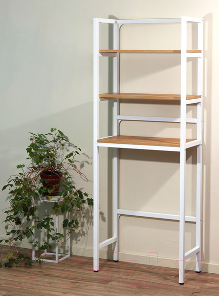 Изображение товара Стеллаж Millwood Венеция 2 35x60x181.8 (дуб золотой Craft/металл белый)