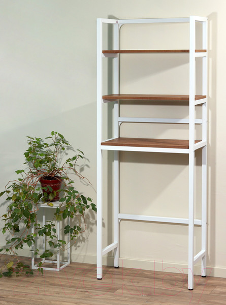 Изображение товара Стеллаж Millwood Венеция 2 35x60x181.8 (дуб табачный Craft/металл белый)