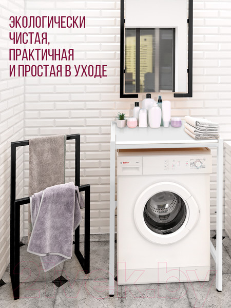 Изображение товара Стеллаж Millwood Венеция 3 70x60x96 (белый/металл белый)