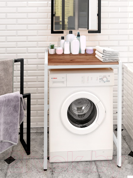 Изображение товара Стеллаж Millwood Венеция 3 70x60x96 (дуб табачный Craft/металл белый)