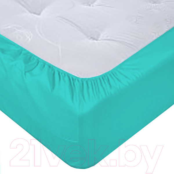 Изображение товара Простыня Luxsonia Поплин на резинке 180x200 / Мр0040-13 (тиффани)