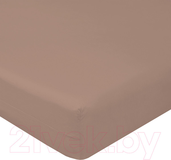 Изображение товара Простыня Luxsonia Поплин на резинке 180x200 / Мр0040-18 (мокко)